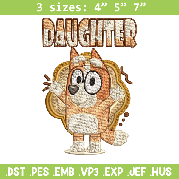 Daughter bluey Embroidery, Bluey Embroidery, cartoon Embroidery, cartoon shirt, Embroidery File, Instant download..jpg
