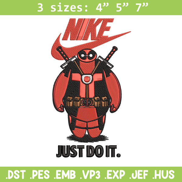 Deadpool funny Nike Embroidery design, Deadpool funny Embroidery, Nike design, Embroidery file, Instant download.jpg