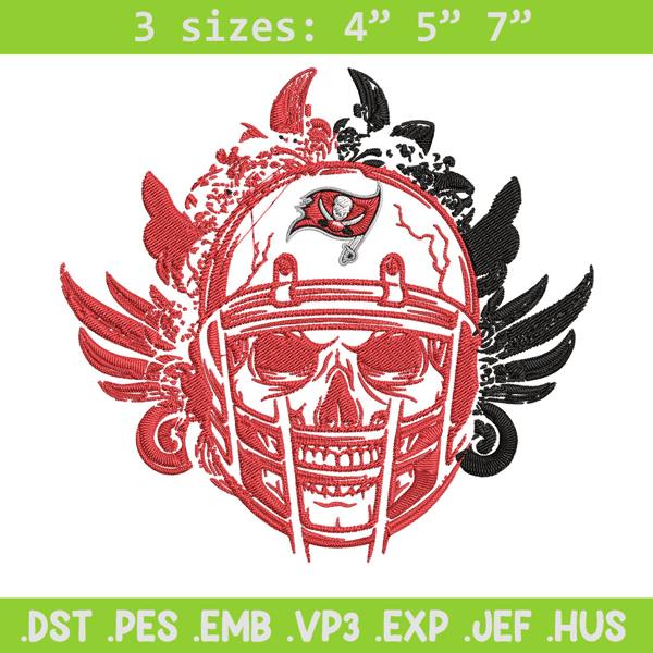 Tampa Bay Buccaneers skull embroidery design, Buccaneers embroidery, NFL embroidery, sport embroidery, embroidery design.jpg