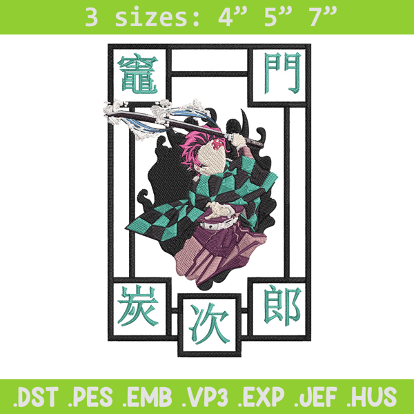 Tanjiro kamado Embroidery Design,Demon slayer Embroidery, Embroidery File,Anime Embroidery, Anime shirt,Digital download.jpg