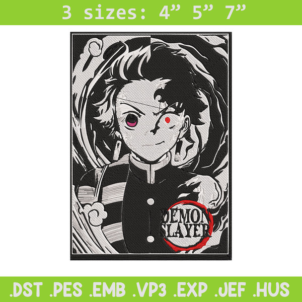 Tanjiro poster Embroidery Design, Demon slayer Embroidery, Embroidery File, Anime Embroidery,Digital download.jpg