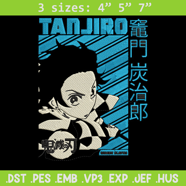 Tanjiro Poster Embroidery Design, Demon slayer Embroidery,Embroidery File, Anime Embroidery, Digital download.jpg