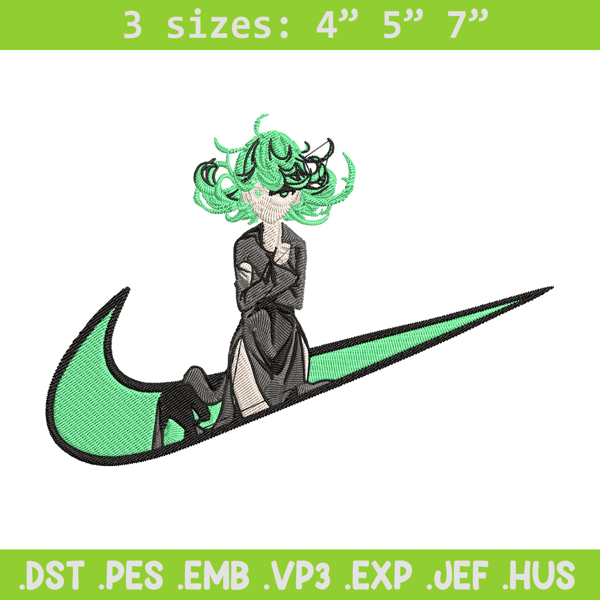 Tatsumaki nike Embroidery Design,One punch man Embroidery, Embroidery File, Nike Embroidery,Anime shirt,Digital download.jpg