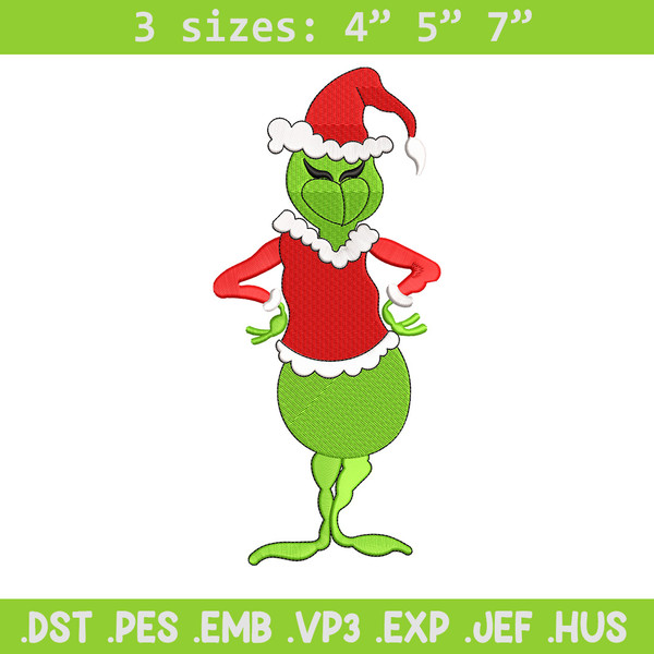 The Grinch embroidery design, Chrismas embroidery, Embroidery file, Embroidery shirt, Emb design, Digital download.jpg