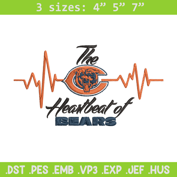 The heartbeat of Chicago Bears embroidery design, Bears embroidery, NFL embroidery, sport embroidery, embroidery design..jpg