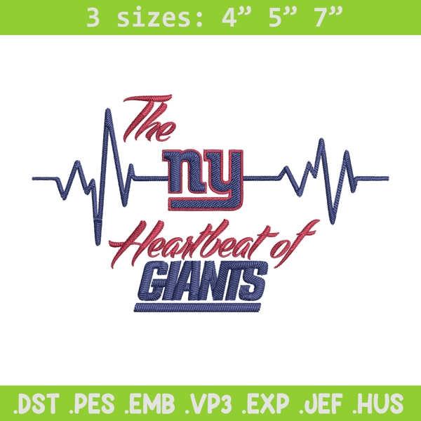 The heartbeat of New York Giants embroidery design, New York Giants embroidery, NFL embroidery, logo sport embroidery..jpg