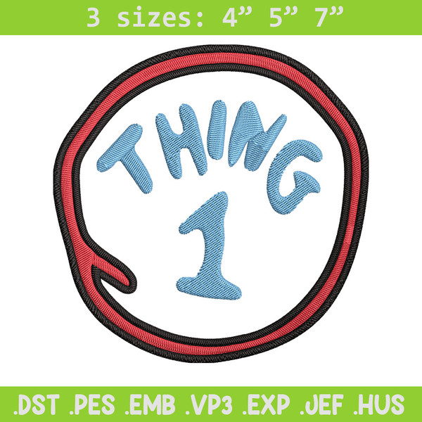 Thing 1 logo Embroidery Design, Embroidery File, logo Embroidery, logo shirt, Embroidery design, Digital download..jpg