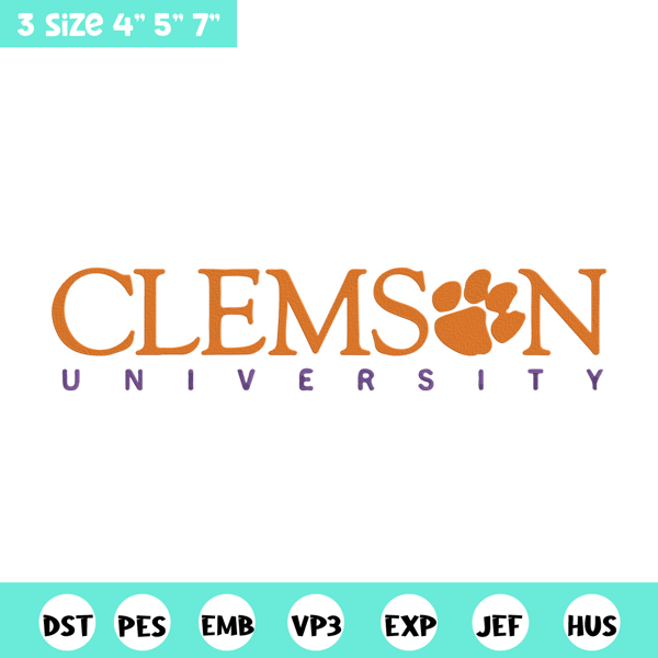 Clemson University logo embroidery design, NCAA embroidery, Sport embroidery,Logo sport embroidery,Embroidery design.jpg