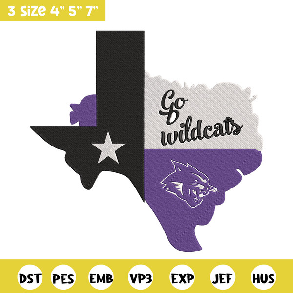 ACU Wildcats logo embroidery design,NCAA embroidery,Sport embroidery, logo sport embroidery,Embroidery design.jpg