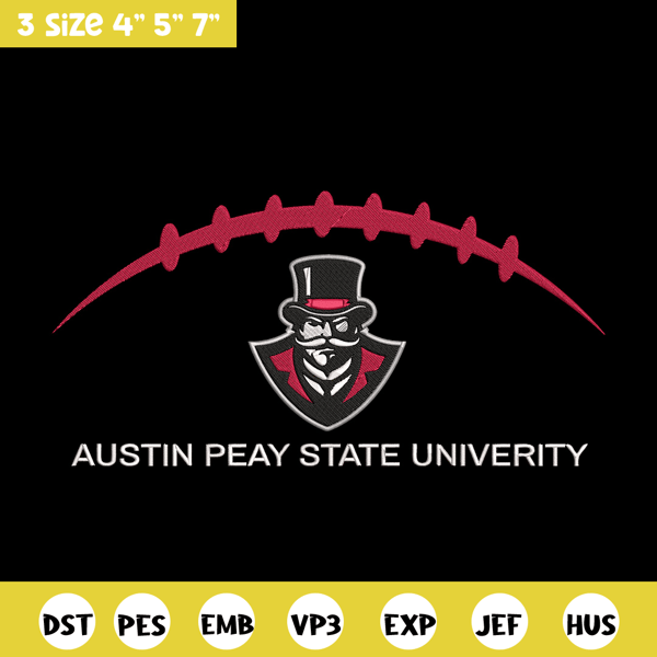 Austin Peay State logo embroidery design, NCAA embroidery, Sport embroidery,logo sport embroidery, Embroidery design..jpg