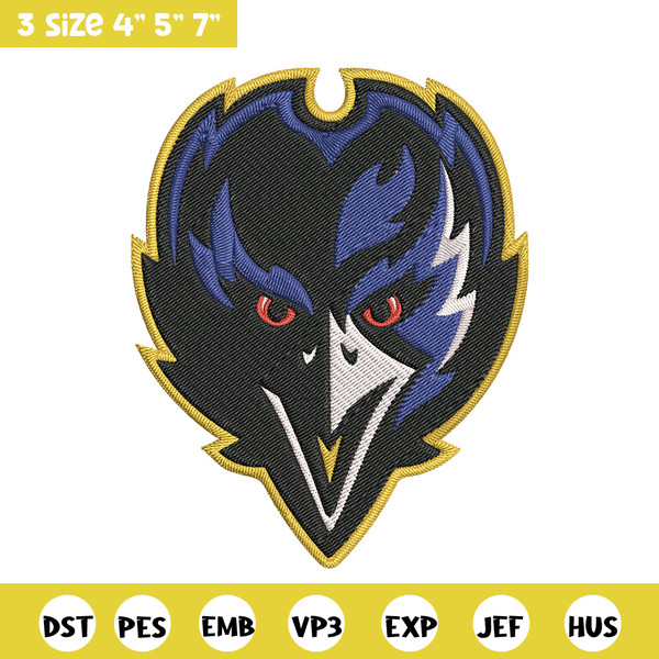 Baltimore Ravens embroidery design, Baltimore Ravens embroidery, NFL embroidery, sport embroidery, embroidery design..jpg