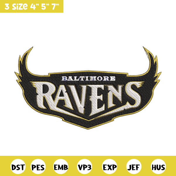 Baltimore Ravens logo embroidery design, Ravens embroidery, NFL embroidery, sport embroidery, embroidery design..jpg
