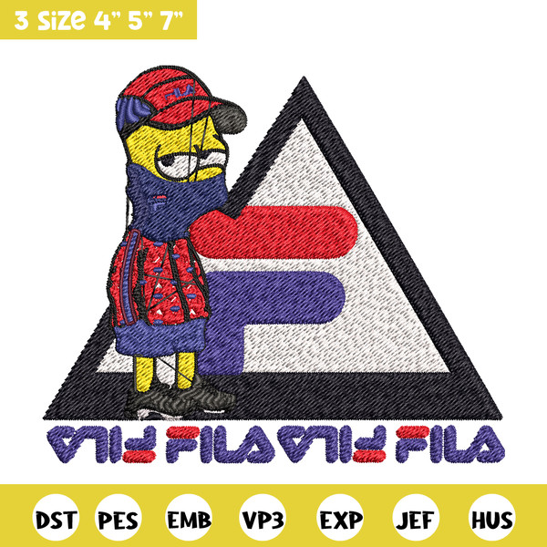Bart Simpson Fila Embroidery design, Simpson Fila Embroidery, logo design, Embroidery File, Fila logo, Instant download..jpg