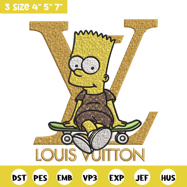Bart simpson lv Embroidery Design, LV Embroidery, Embroidery File, Logo shirt, Sport Embroidery, Digital download.jpg