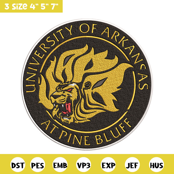 Arkansas Pine Bluff logo embroidery design, NCAA embroidery, Sport embroidery, logo sport embroidery, Embroidery design.jpg