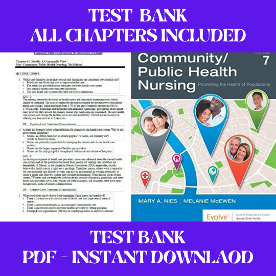 Community Public Health Nursing 7th Edition Mary A. Nies, Melanie McEwen Test Bank  All Chapters Included (2).png