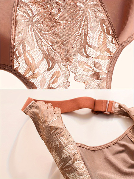 Yiffany Posture Correction Lace Bra, Contrast Lace Wireless Bra