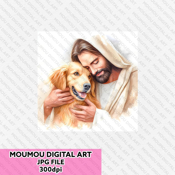 Heavenly Hug Jesus and the Gentle Golden Retriever 30 30 mk2.jpg