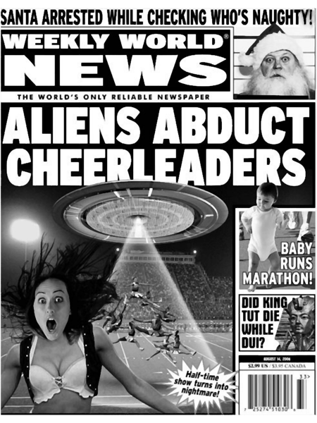 Aliens abduct cheerleaders Santa arrested bizarre odd strange enquire magazine article weekly news C (1).png
