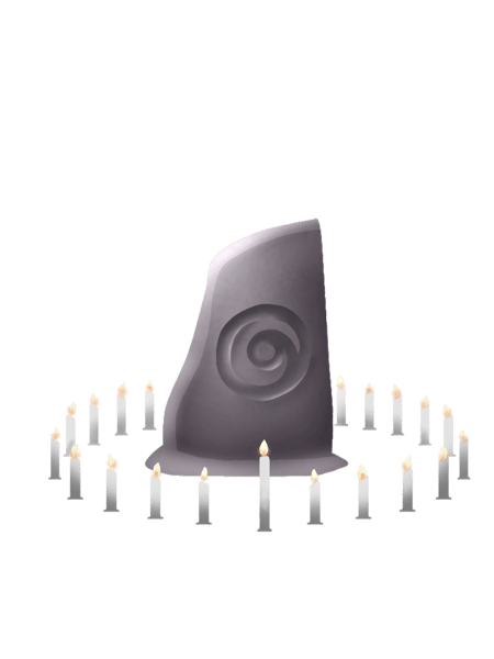 Sky children of the light (cotl) -meditation shrine with many white candles.png