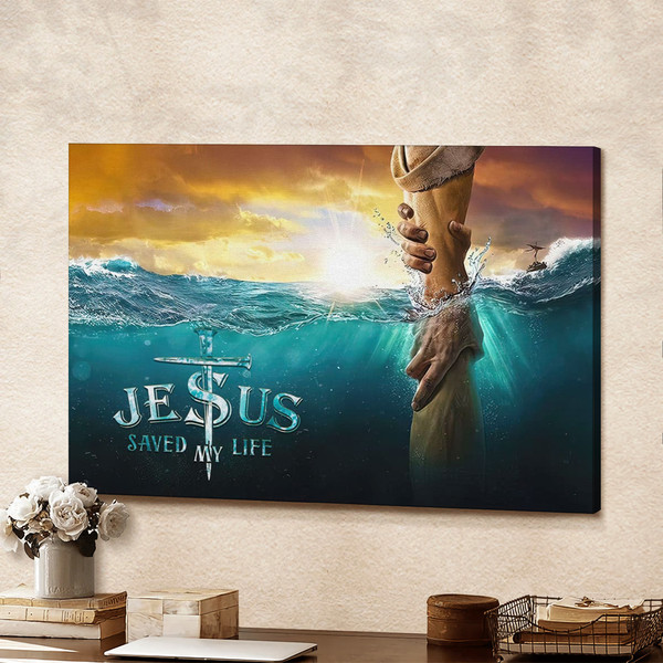 Jesus saved my life Jesus reaching out his hand Christian wall art canvas1.jpg