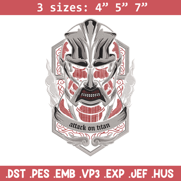 Colossal poster Embroidery Design, Aot Embroidery, Embroidery File, Anime Embroidery, Anime shirt, Digital download.jpg