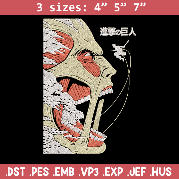 Colossal titan Embroidery Design, Aot Embroidery, Embroidery File, Anime Embroidery, Anime shirt,Digital download.jpg