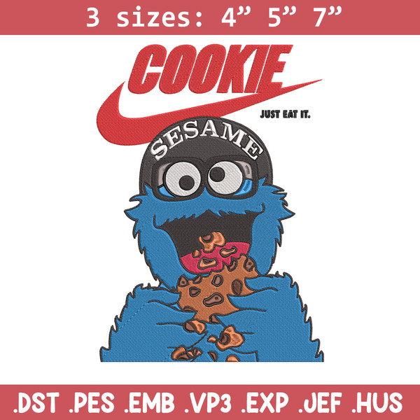 Cookie Monster x nike Embroidery Design, Cookie Monster Embroidery, Embroidery File, Nike Embroidery, Digital download.jpg