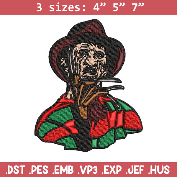 Freddy Krueger Embroidery design, Freddy horror Embroidery, horror design, Embroidery File, Digital download..jpg