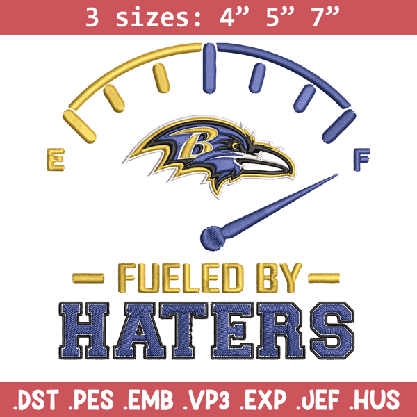 Fueled By Haters Baltimore Ravens embroidery design, Baltimore Ravens embroidery, NFL embroidery, Logo sport embroidery..jpg