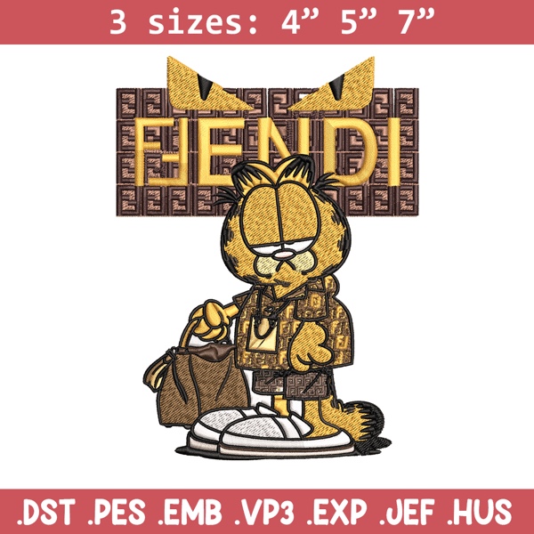 Garfield Fendi Embroidery design, Garfield Fendi cartoon Embroidery, cartoon design, Embroidery File, Digital download..jpg