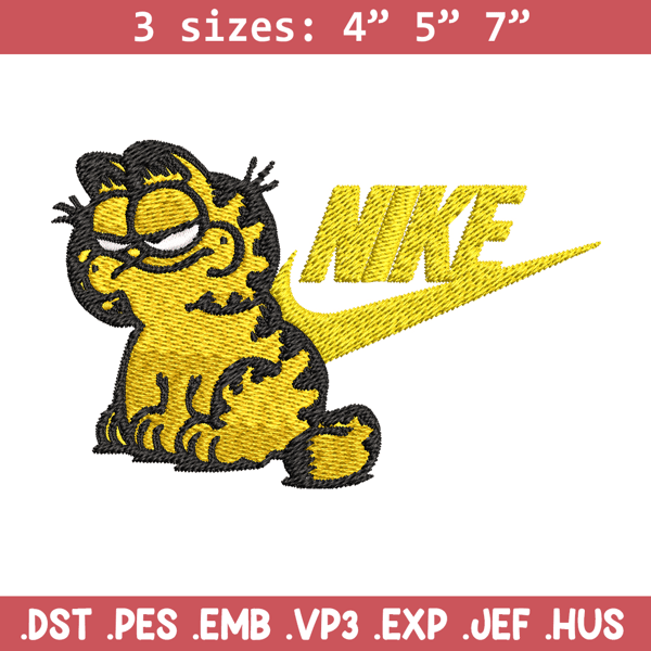 Garfield Nike Embroidery design, cartoon Embroidery, Nike design, Embroidery file, cartoon shirt, Instant download..jpg