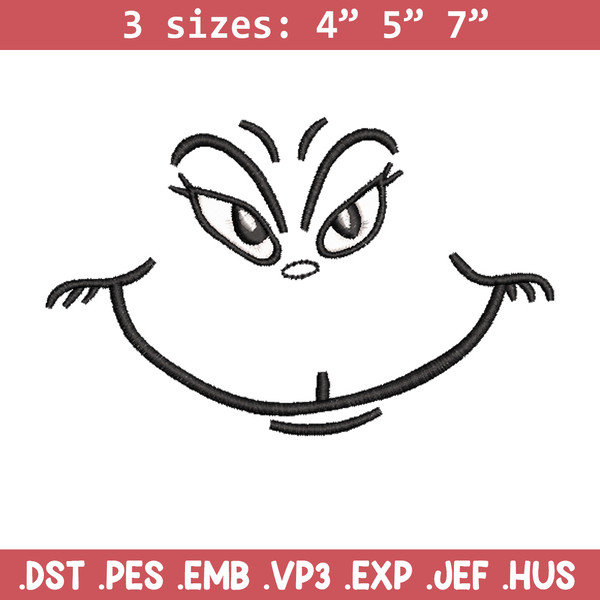 Grinch smile embroidery design,Grinch embroidery, Chrismas design, Embroidery shirt, Embroidery file, Digital download..jpg