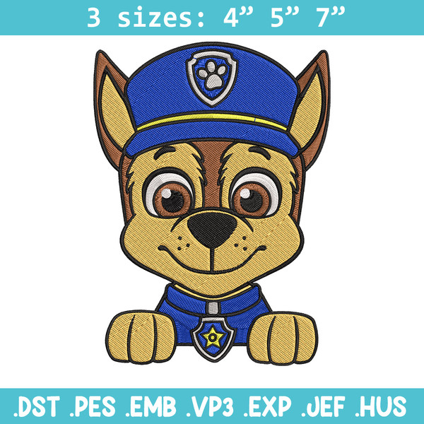 Chase Embroidery Design, Paw Patrol Embroidery, Embroidery File, Anime Embroidery, Anime shirt, Digital download.jpg