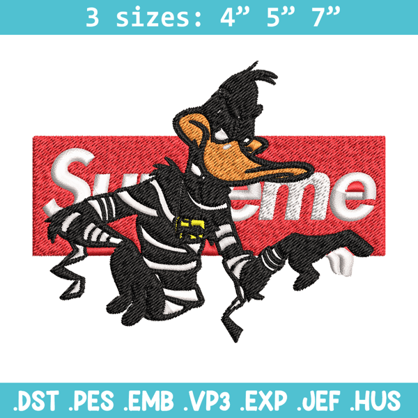 Daffy Duck Supreme Embroidery design, Daffy Duck Embroidery, cartoon design, Embroidery File, Instant download..jpg