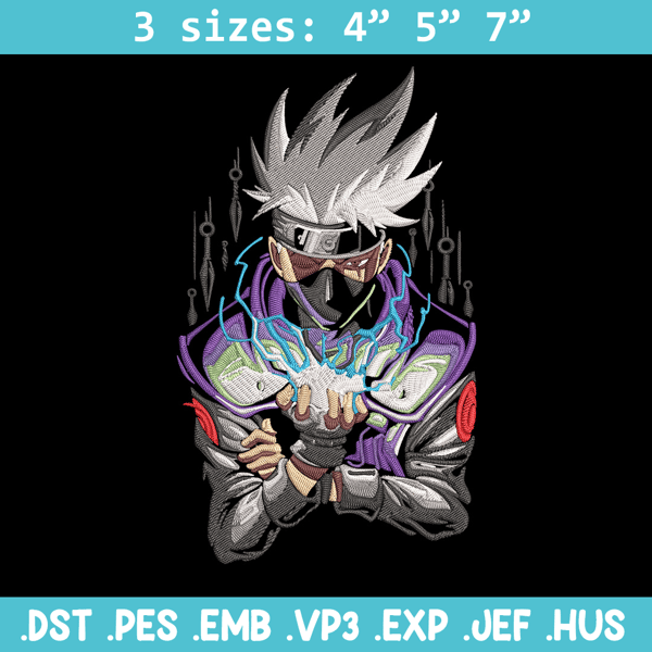 Kakashi Poster Embroidery Design, Naruto Embroidery, Embroidery File, Anime Embroidery,Anime shirt, Digital download..jpg