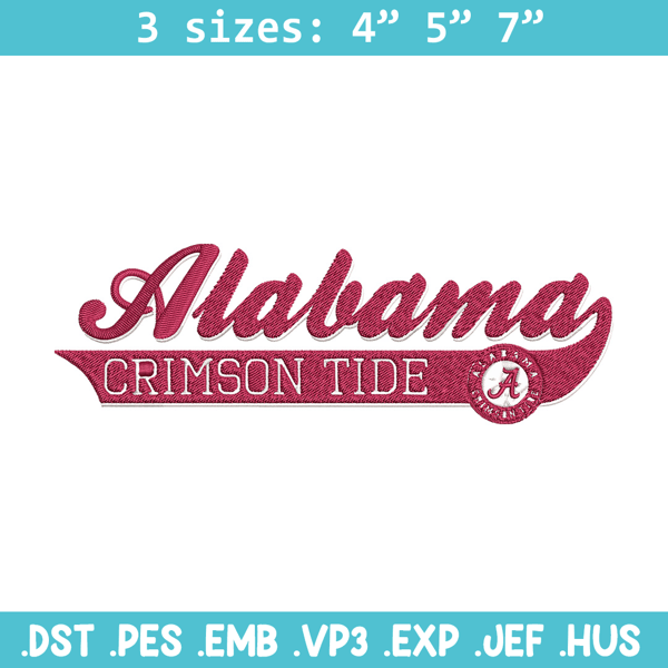 Alabama Crimson logo embroidery design,NCAA embroidery,Sport embroidery, Logo sport embroidery, Embroidery design..jpg