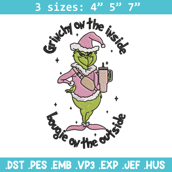 Grinchy Embroidery Design, Grinch Embroidery, Embroidery File, Chrismas Embroidery, Anime shirt,Digital download..jpg
