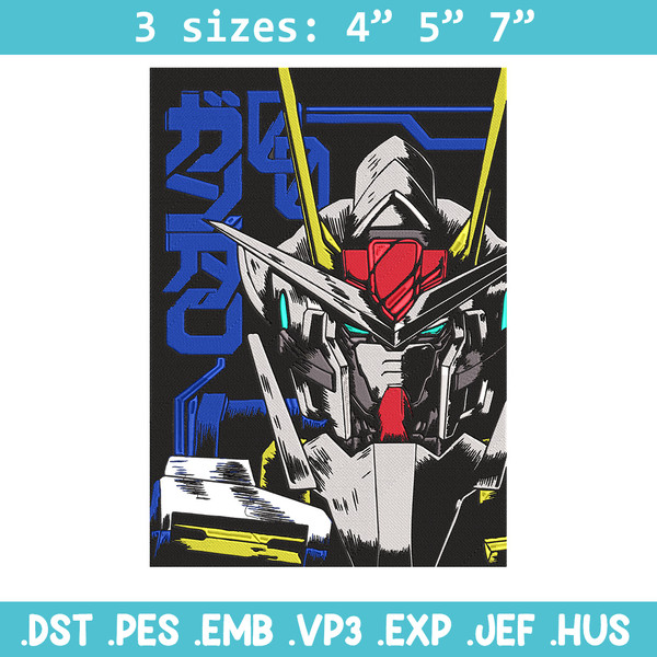 Gundam robot Embroidery Design, Gundam Embroidery, Embroidery File, Anime Embroidery,Anime shirt, Digital download.jpg
