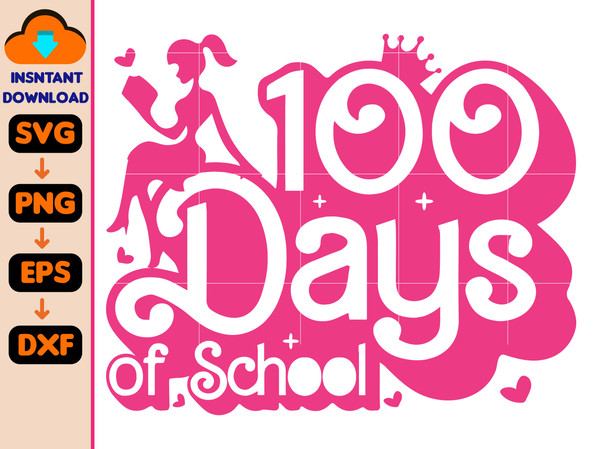 100 Days Of School Svg, Pink Doll Girl Svg, School 100th Day Svg, Back to School Svg, Teacher School Svg, Teacher Appreciation Svg.jpg