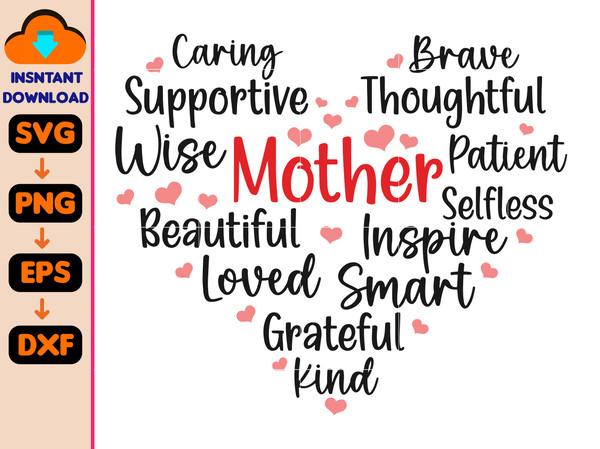 Heart Shape Mother's Day Svg, Happy Mothers Day Svg, Mom Svg, Mom Life Svg, Girl Mom Svg, Mama Svg, Funny Mom Svg, Mom Quotes Svg, Mom Vibes.jpg