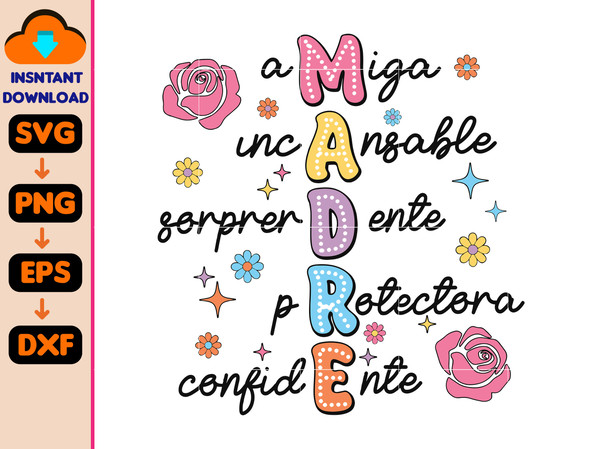 Spanish Mothers Day Svg, Retro Madre Svg Sublimation, Groovy Mama Svg, Mother's Day Svg, Mama Sublimation Svg, Retro Mama Svg.jpg