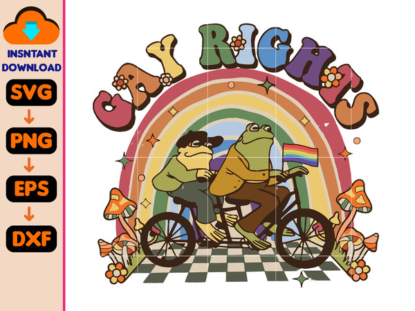 Funny Frog Gay Rights LGBT Rainbow Svg, Funny LGBT Svg, Frog And Toad Pride Svg, LGBTQ Svg.jpg