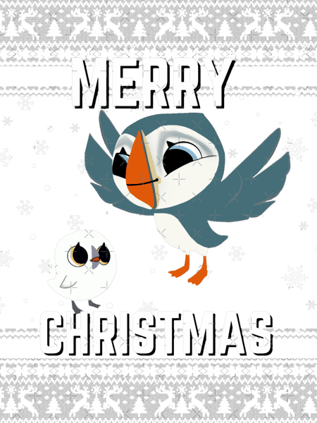 Puffin rock ugly Christmas sweater Active .png