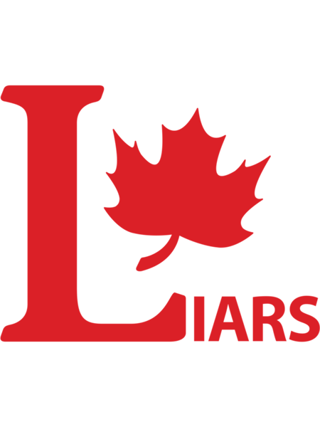 Liberal Party Canada logo Parody LIARS with Maple Trudeauout red and white HD HIGH QUALITY ONLINE ST.png