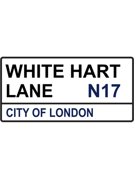 Tottenham Football Team White Hart Lane Street Sign  .png