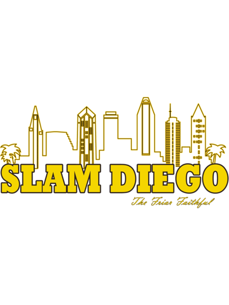 Slam Diego - San Diego City Skyline (Gold) - The Friar Faithful  .png