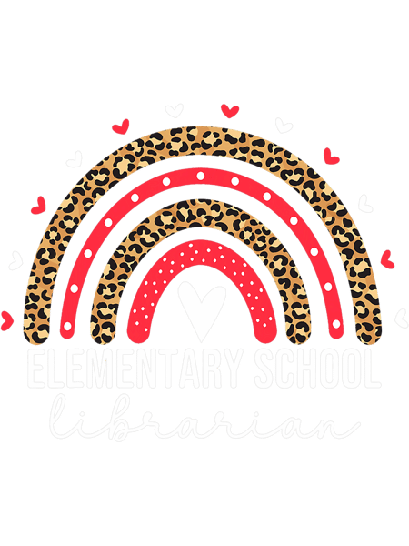 Elementary School Librarian Women Teacher Rainbow Library.png