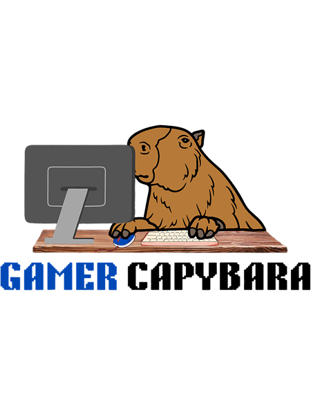 Gamer Capybara Funny Capybara Playing Games.png