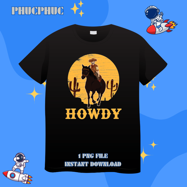 Howdy Country Western Horse Riding Cowboy.png